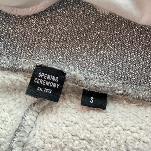 Opening Ceremony Gold & Silver Logo Glitter Trim Gray Joggers - Picture 6 of 8